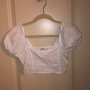 Zara white cropped top